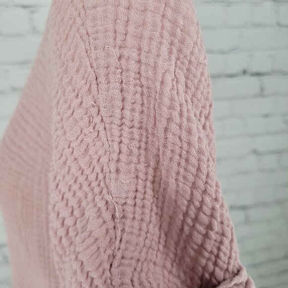 Decjuba Muted Pink 100% Cotton Muslin Short Cuffed Sleeve Top Size Small S - Picture 5 of 12